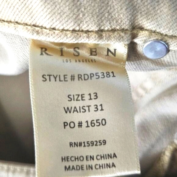 NWT Risen Jeans Women's 13 High Rise Wide Straight Leg Tan Khaki Streetwear - Picture 9 of 11